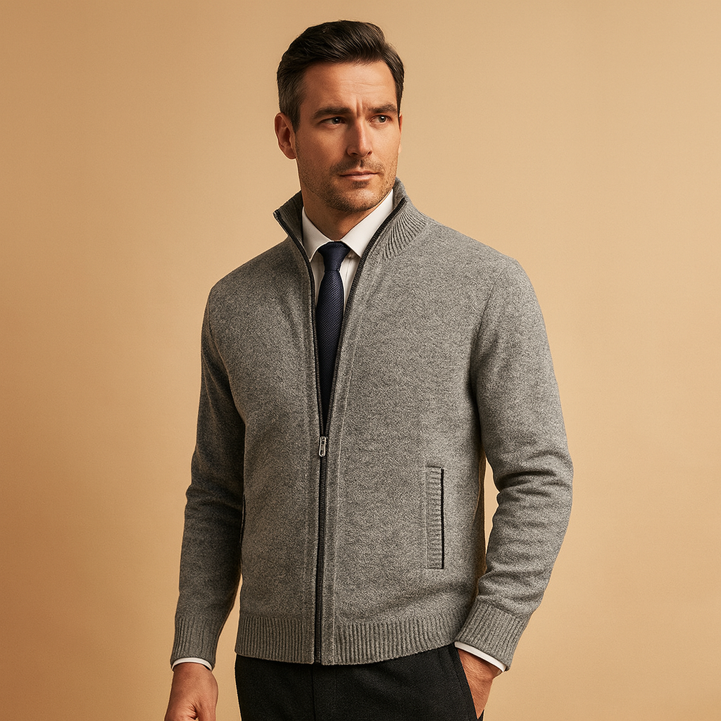 Knit Jacket Full Zip Warm Casual