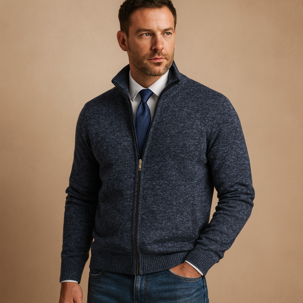 Knit Jacket Full Zip Warm Casual