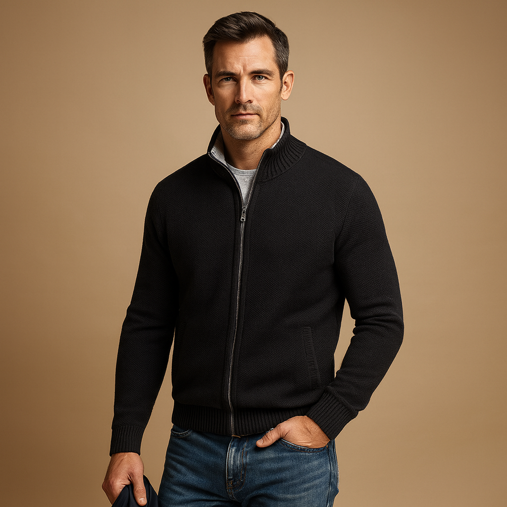 Knit Jacket Full Zip Warm Casual
