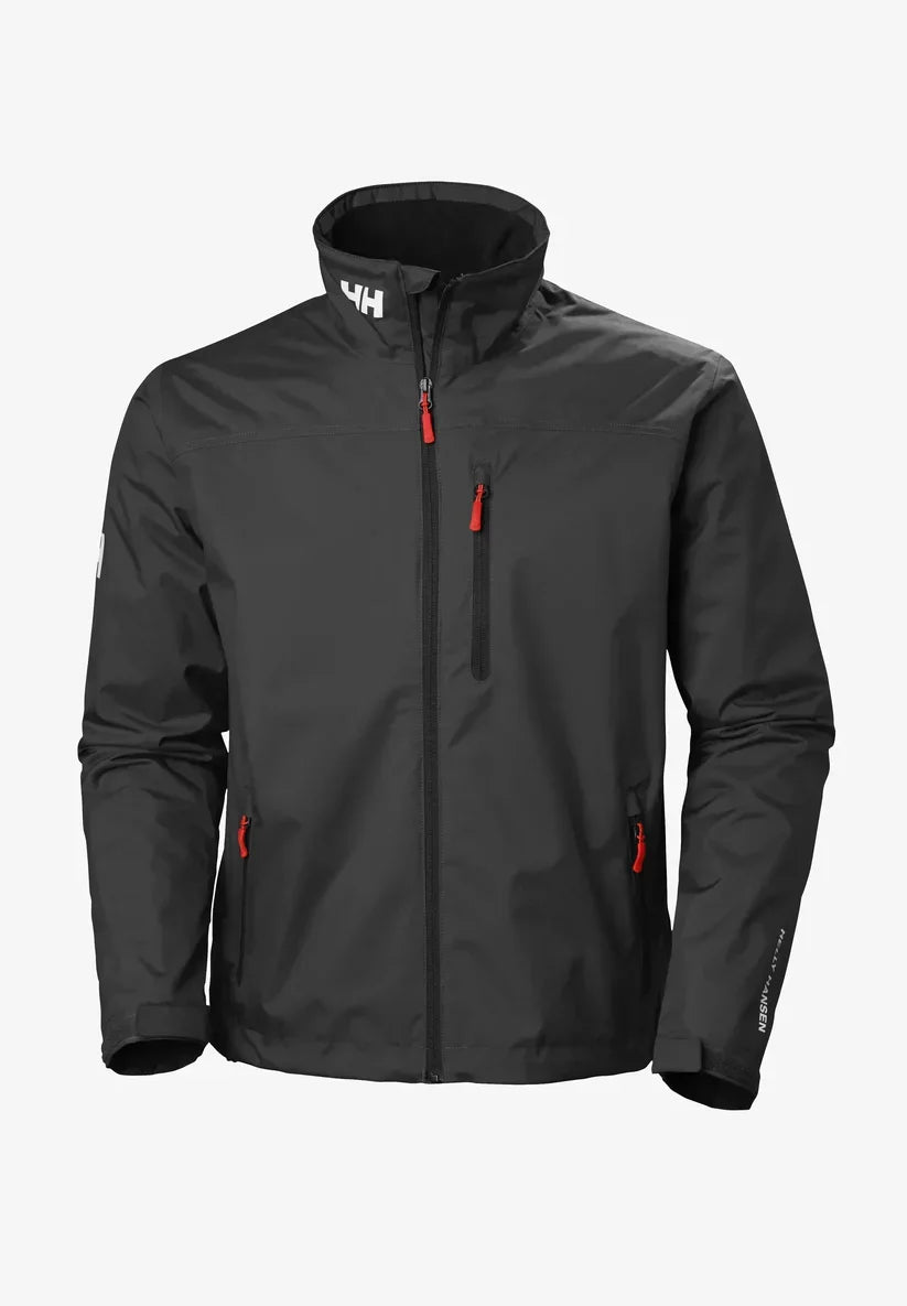 Waterproof breathable windbreaker jacket in black, front view