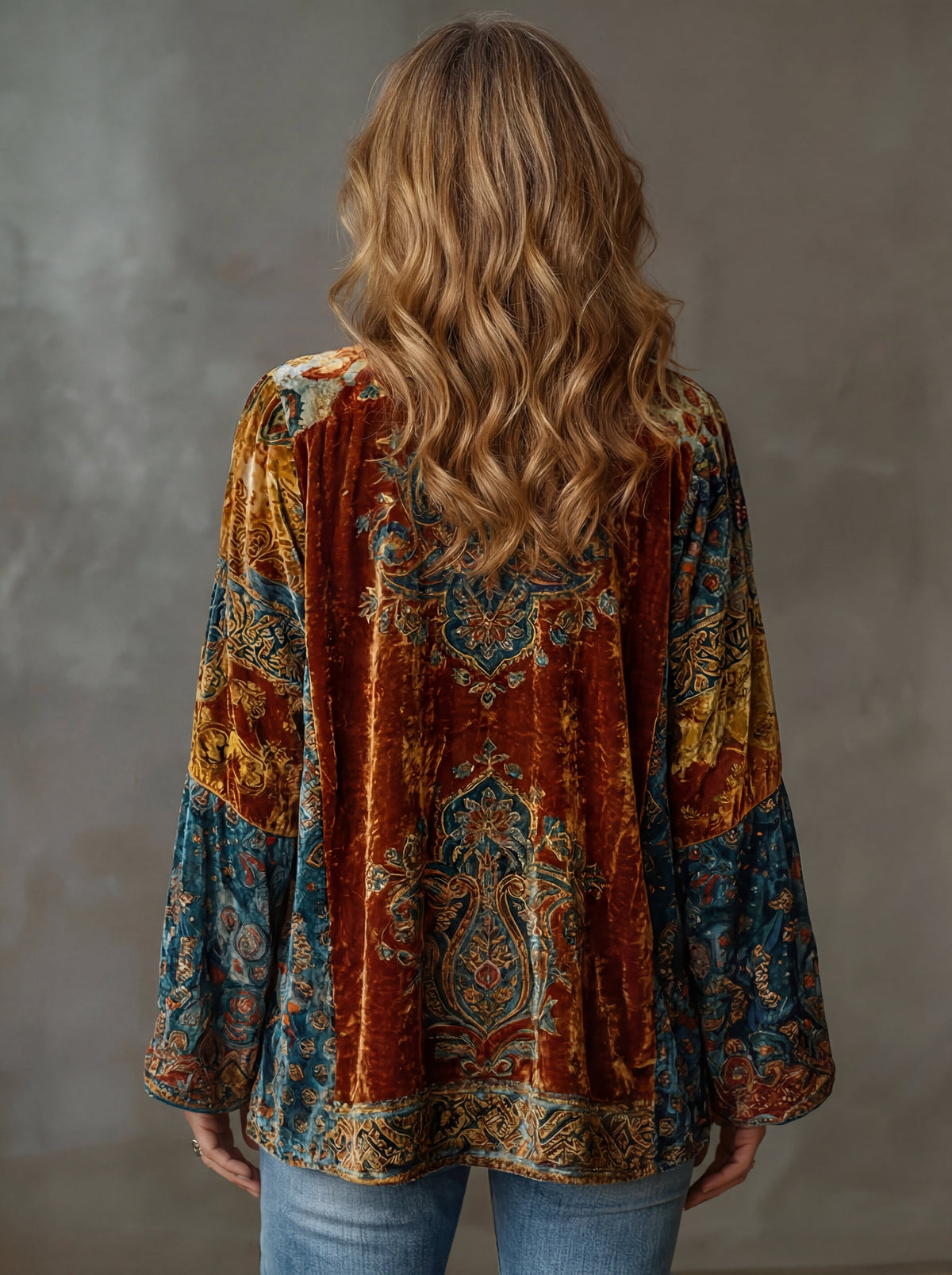 Boho Printed Kimono Jacket Longline