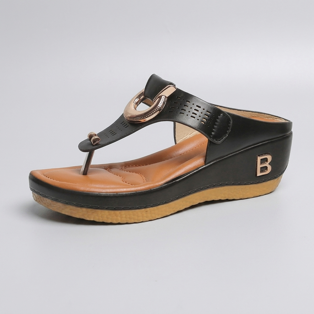 Orthopedic Leather Sandals with Cushioned Sole
