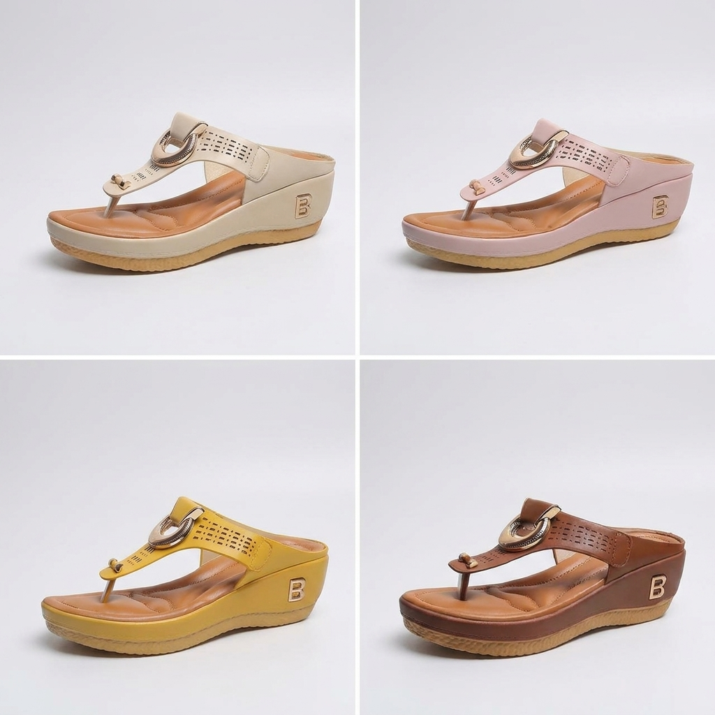 Orthopedic Leather Sandals with Cushioned Sole