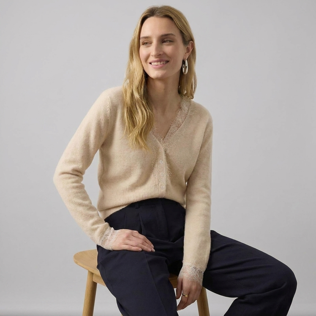 Lace Cashmere Cardigan (Women)