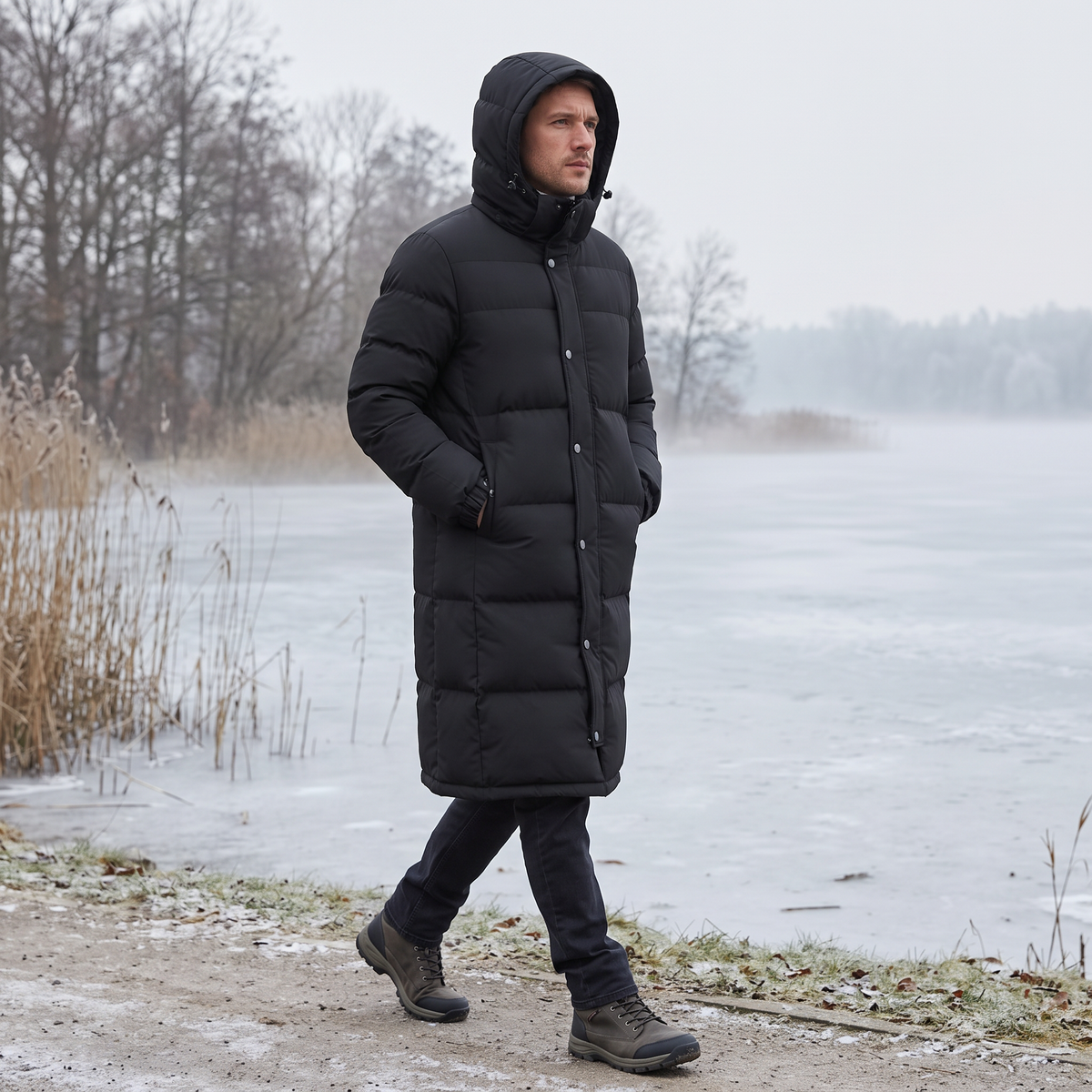 Longline Down Jacket Windproof