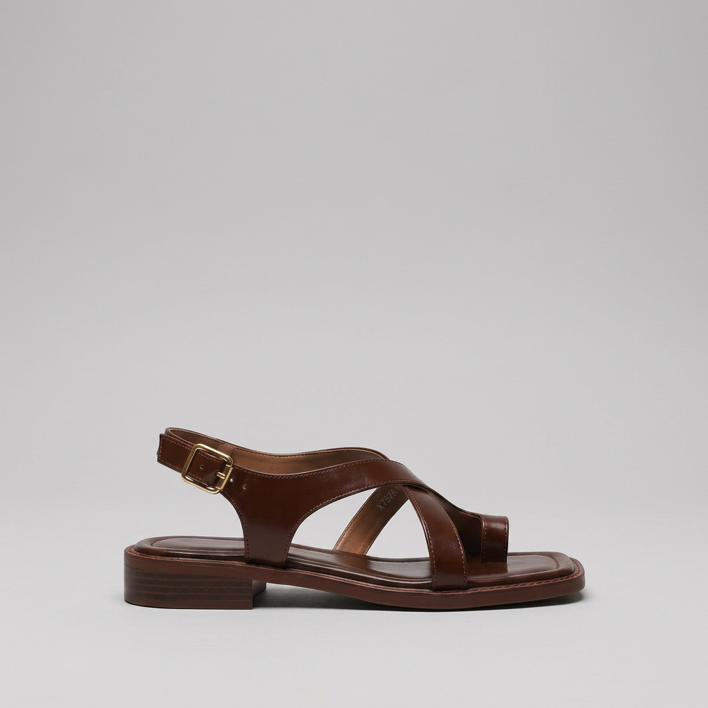 Leather Sandals with Orthopedic Footbed