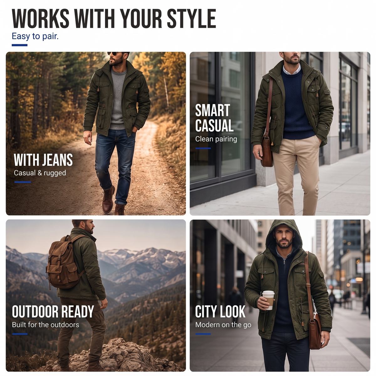 Field Jacket Fleece Lined Pockets
