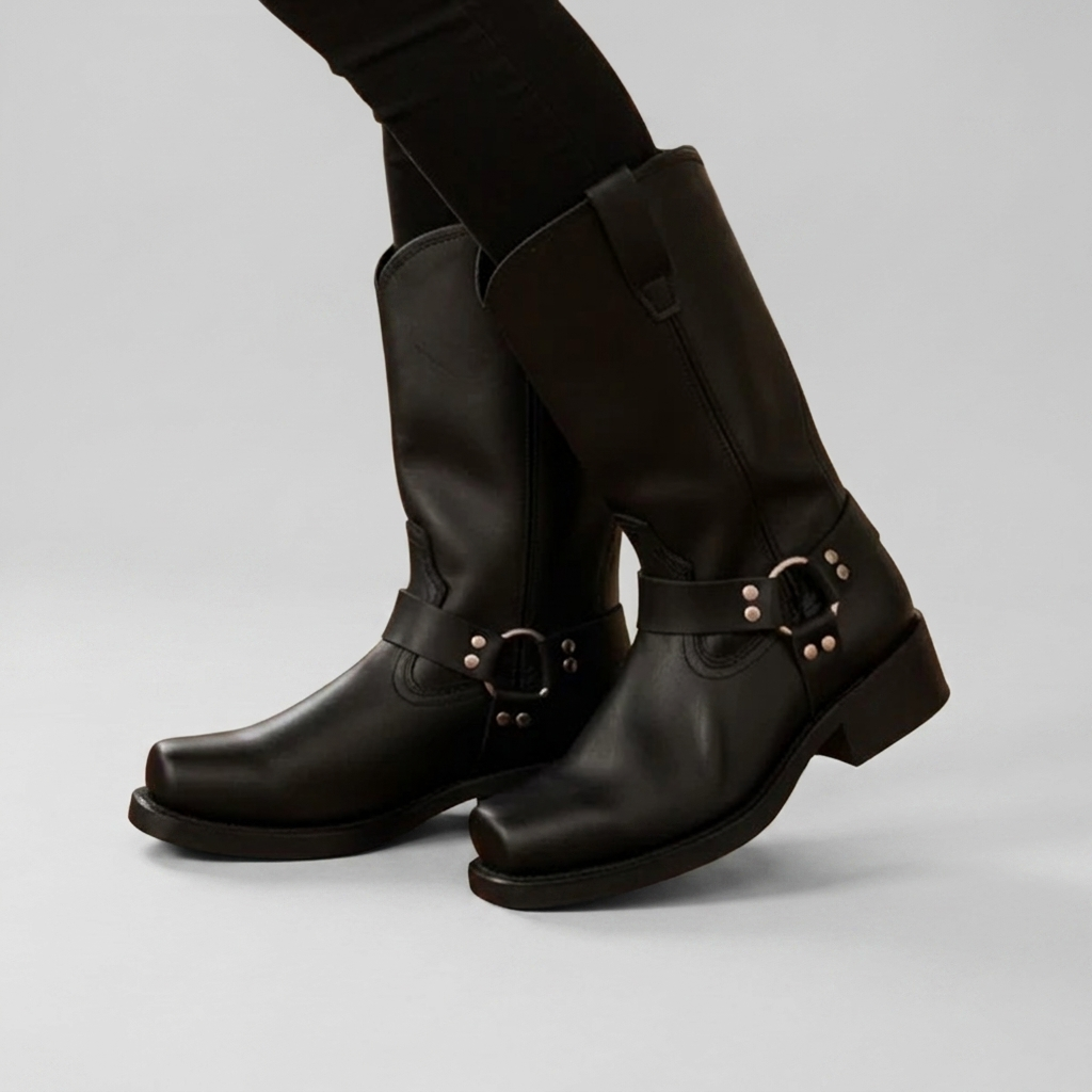 Harness Ankle Boots Leather-Look