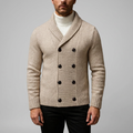 Wool-Blend Knit Cardigan Double-Breasted