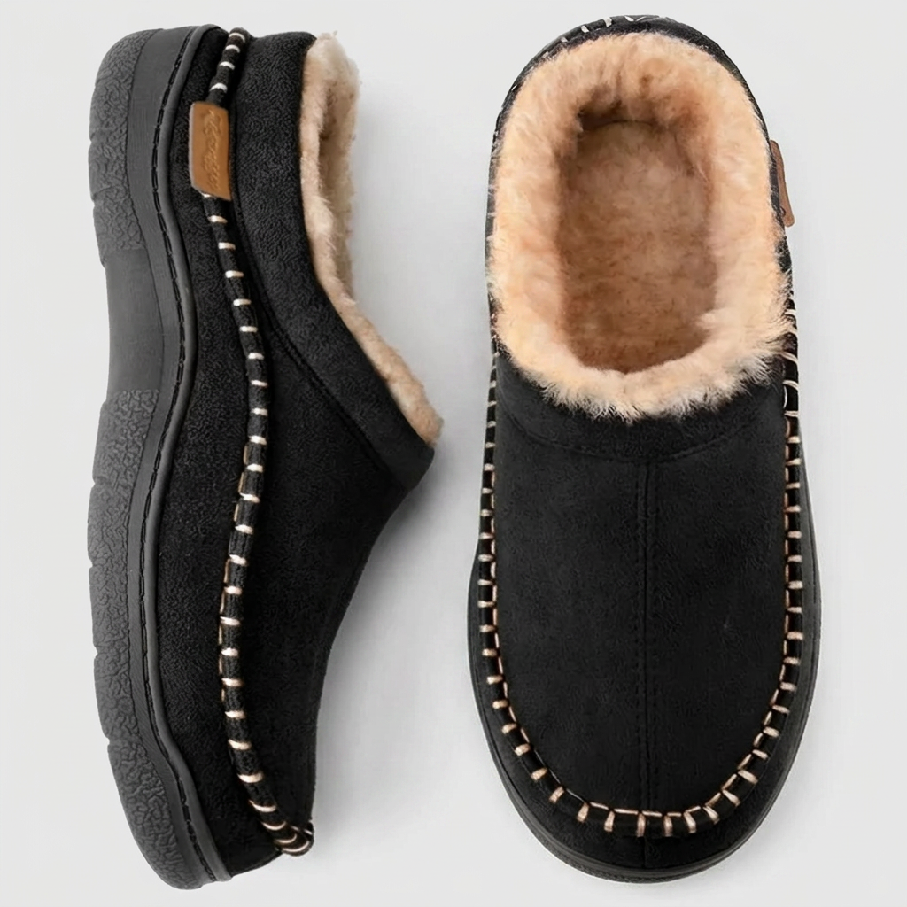 House Slippers With Lined Closed-Back