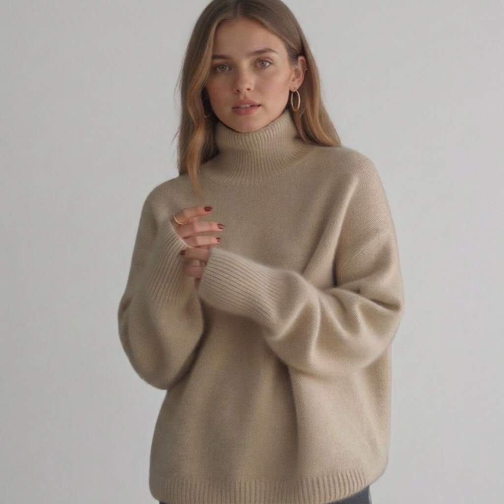 Oversized Turtleneck Jumper Soft-Knit