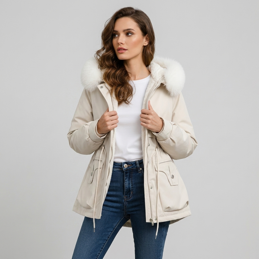 Hooded Winter Coat Elegant Padded Parka