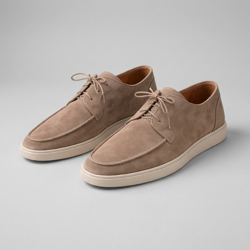 Suede-Look Loafers Lace-Up