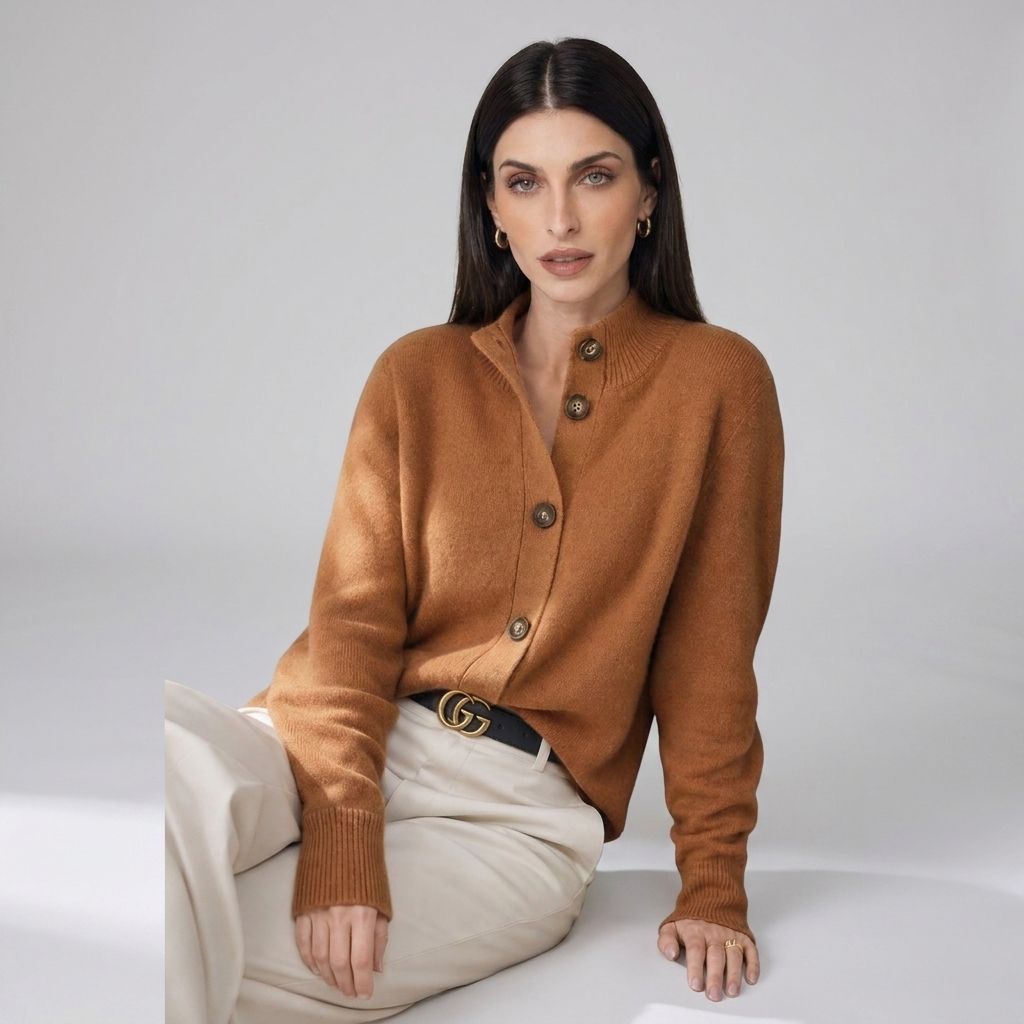 Soft Knit Cardigan Button Front Layer