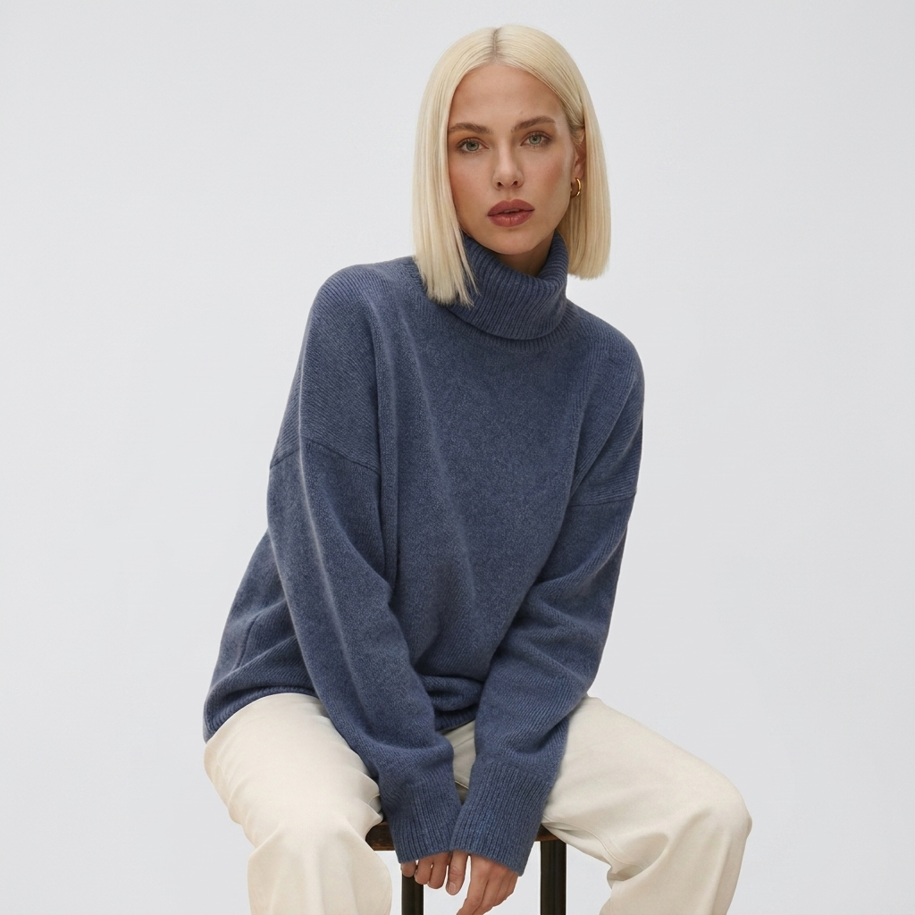 Turtleneck Jumper Oversized Merino Wool Blend