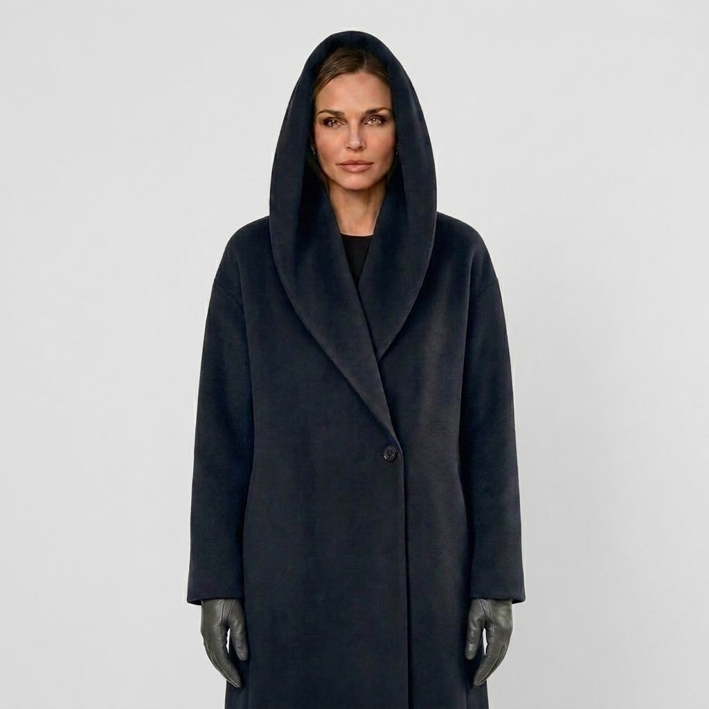 Hooded Coat Oversized Thigh Length Warmth