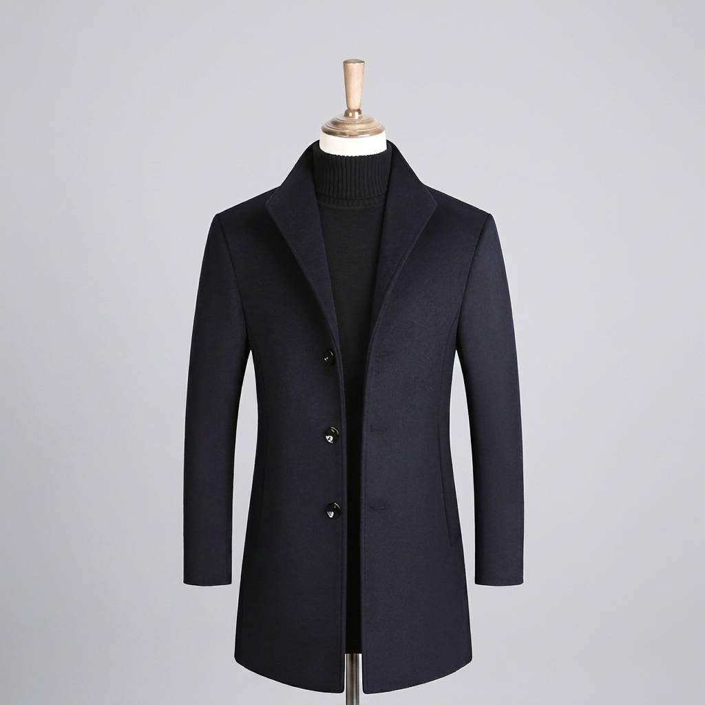 Single Breasted Overcoat Classic Collar Tailored
