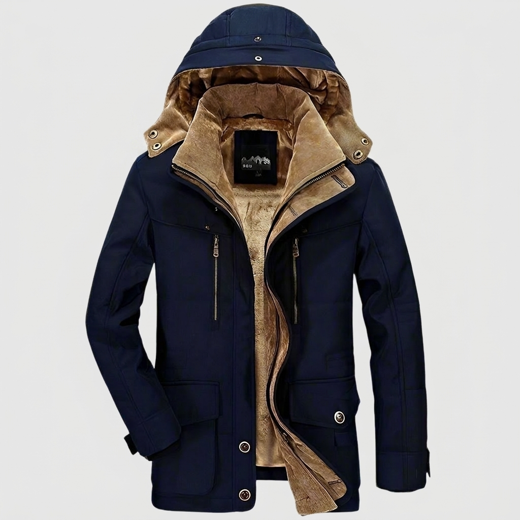 Winter Jacket Detachable Hood Faux Fur Lining