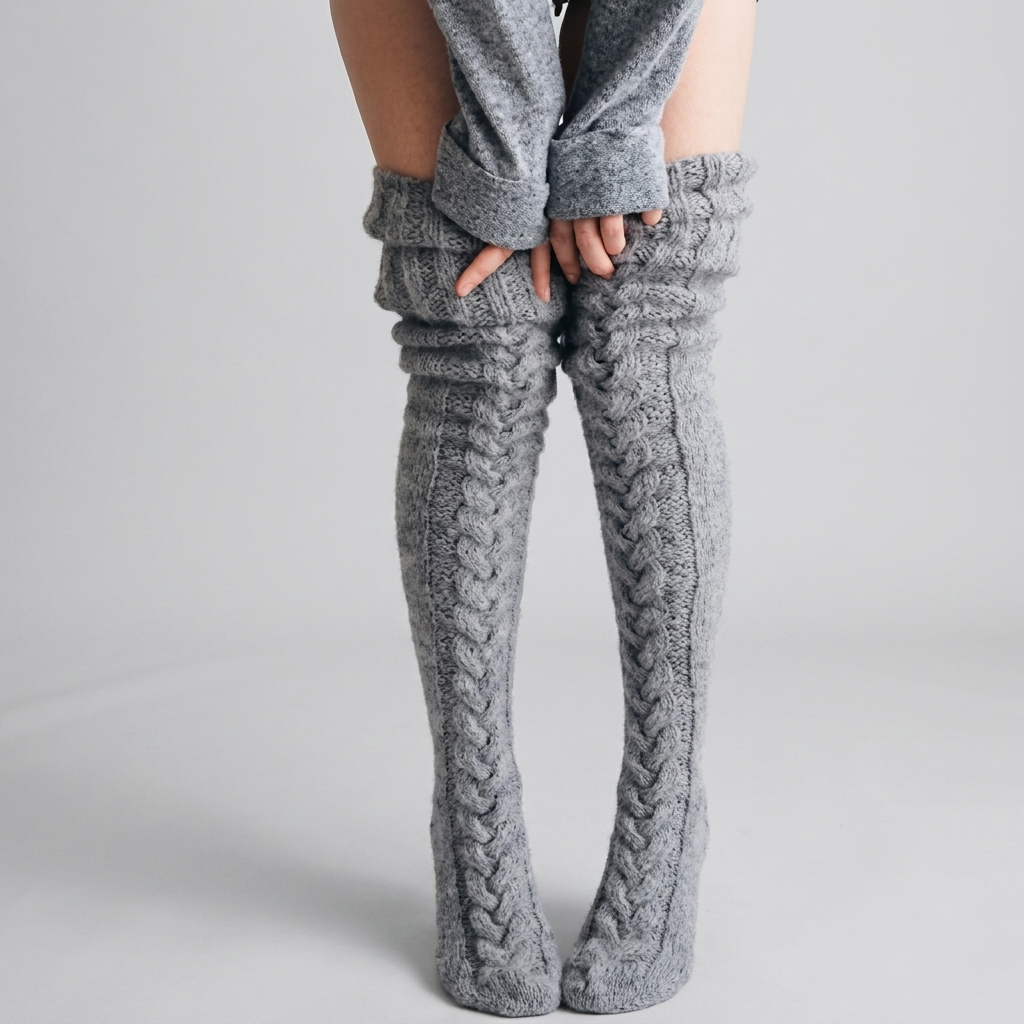 Over Knee Socks Wool Blend Warm Knit