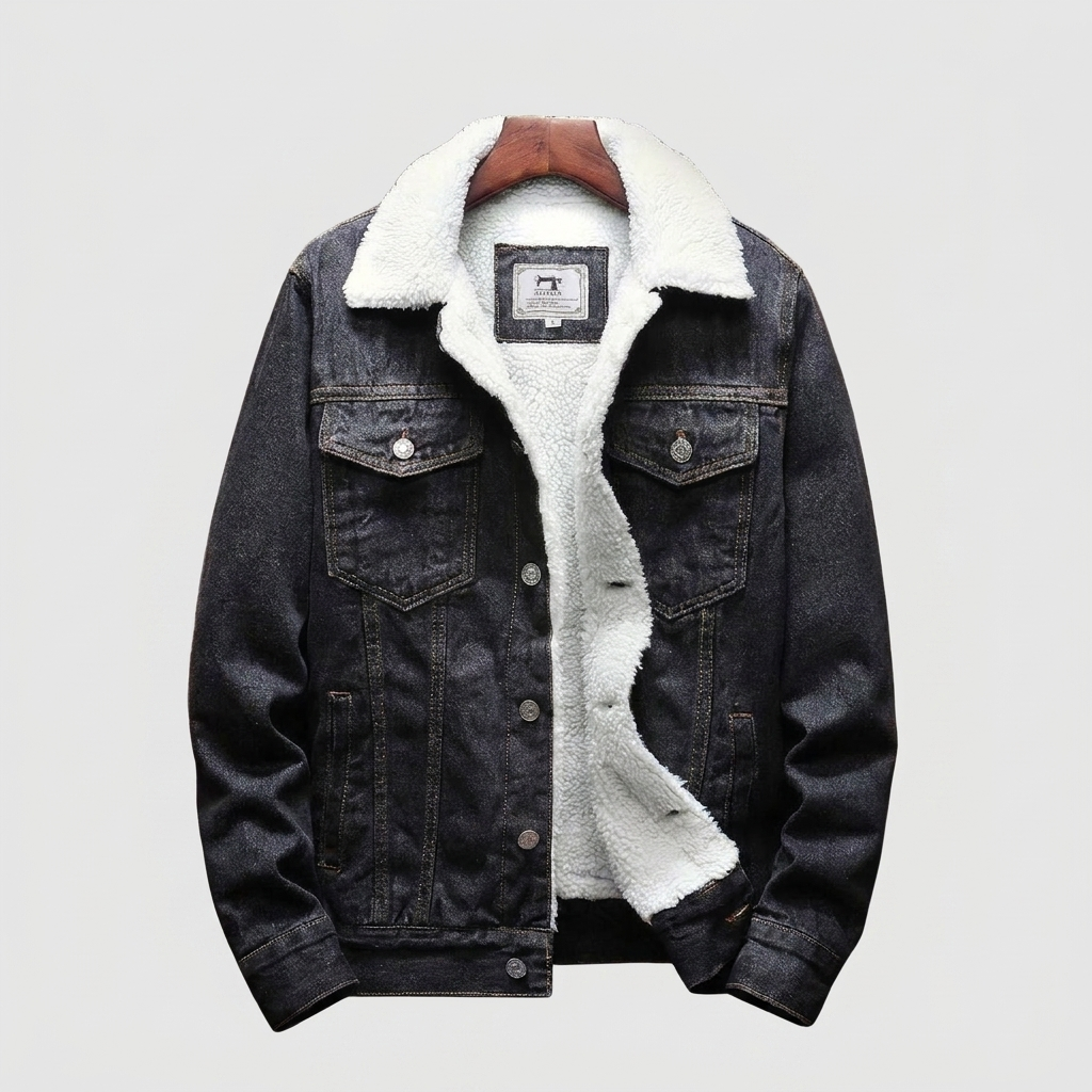 Denim Jacket Fleece Lined Button Front