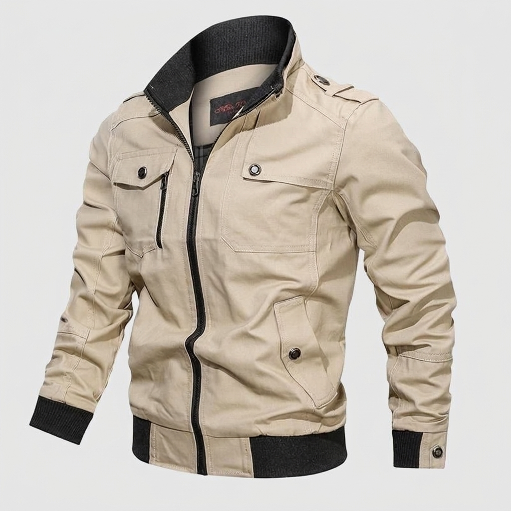 Zip Jacket Multi Pocket Elastic Cuffs