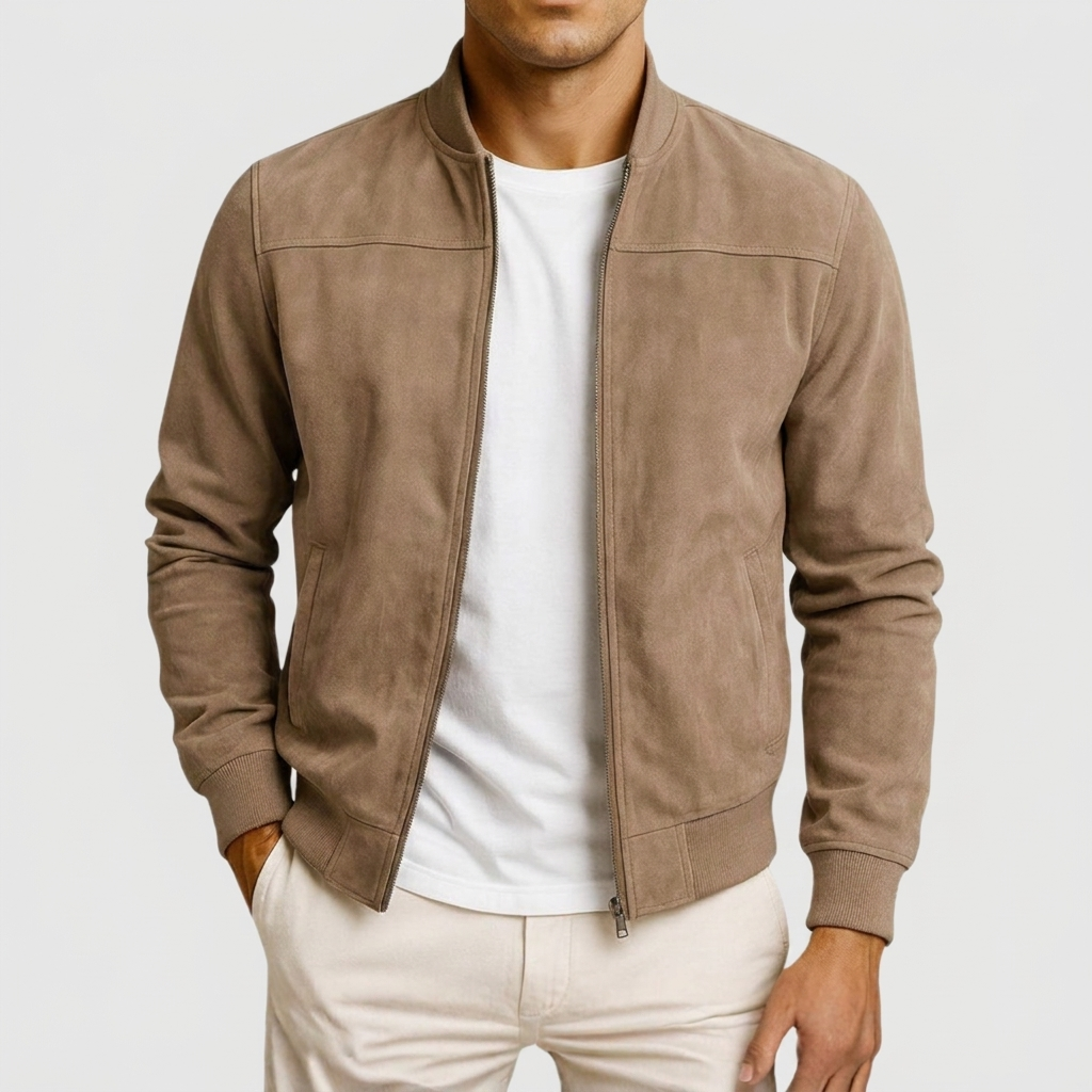 Suede-Look Jacket Structured Urban Silhouette