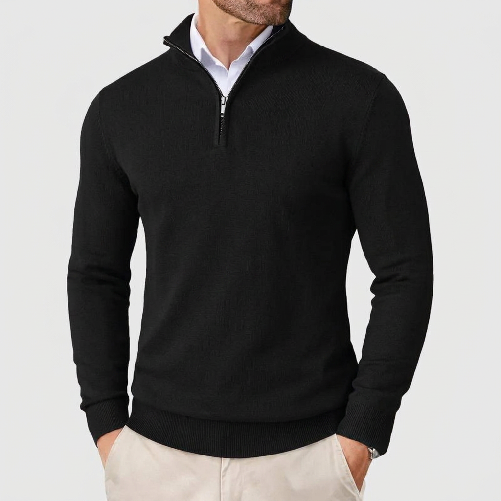 Half Zip Jumper Classic Ribbed Collar