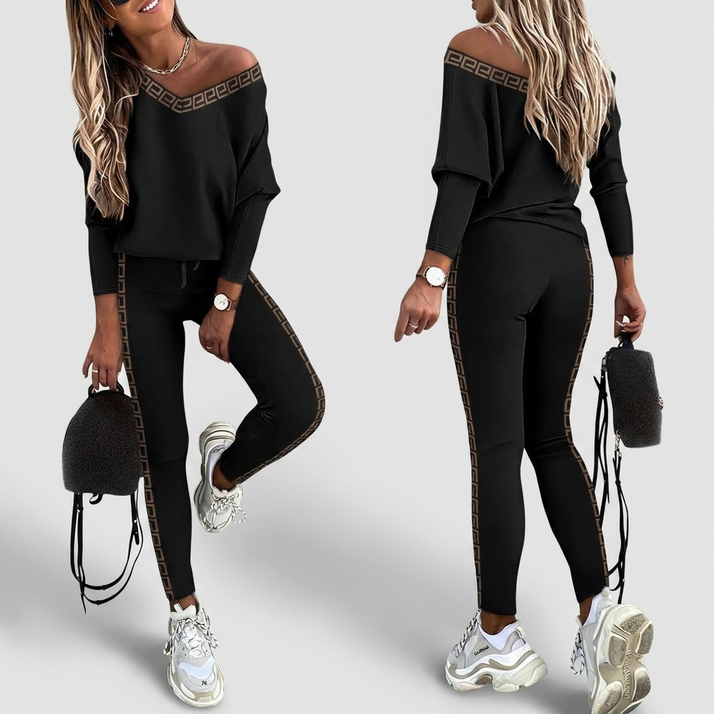 Two Piece Set Gigot Sleeve Top Trousers