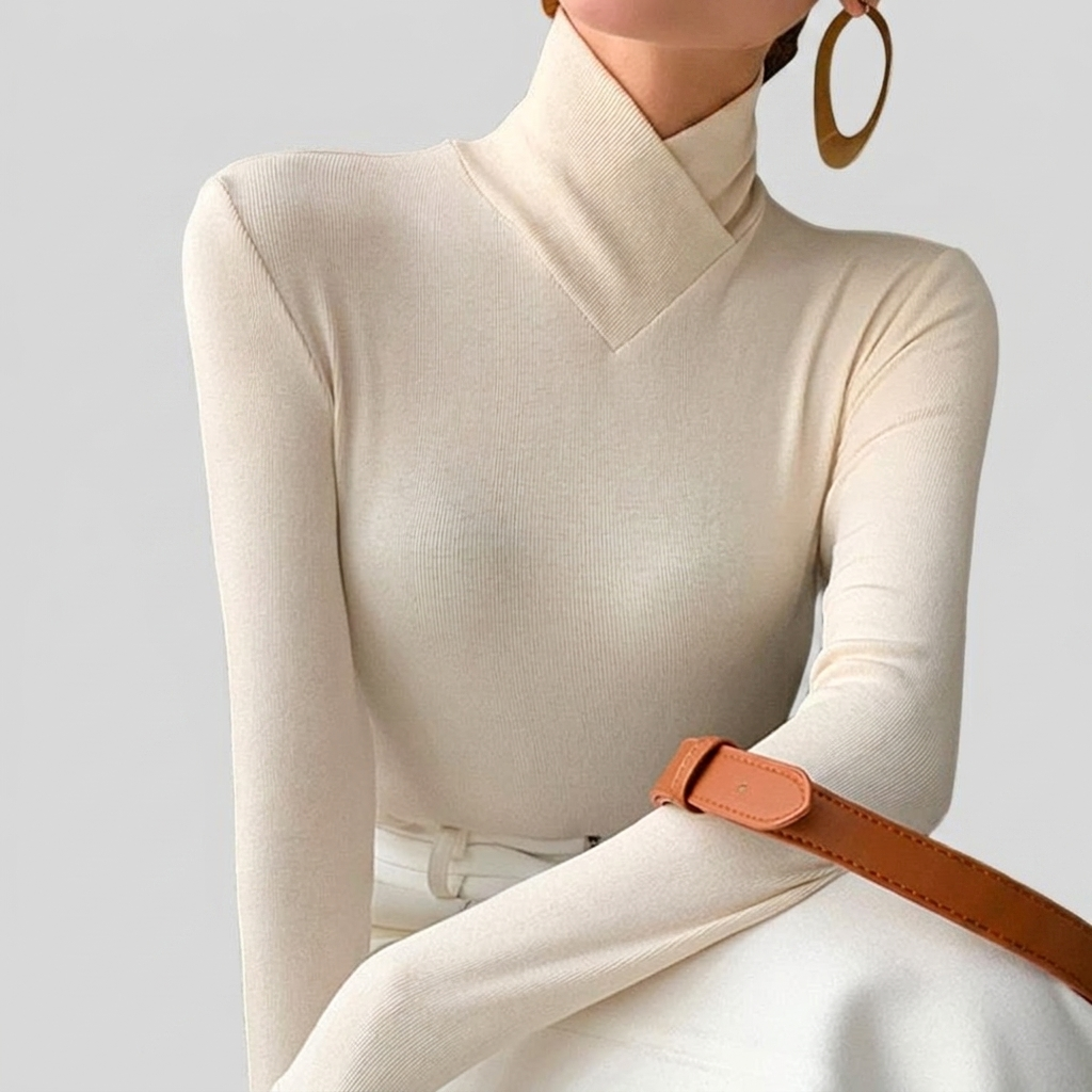 Turtleneck Top Fleece Lined Stretch Base