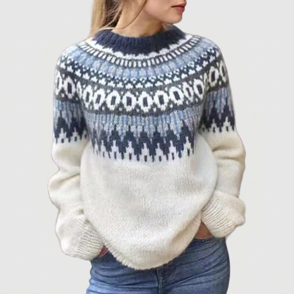 Nordic Jumper Patterned Knit Crew Neck