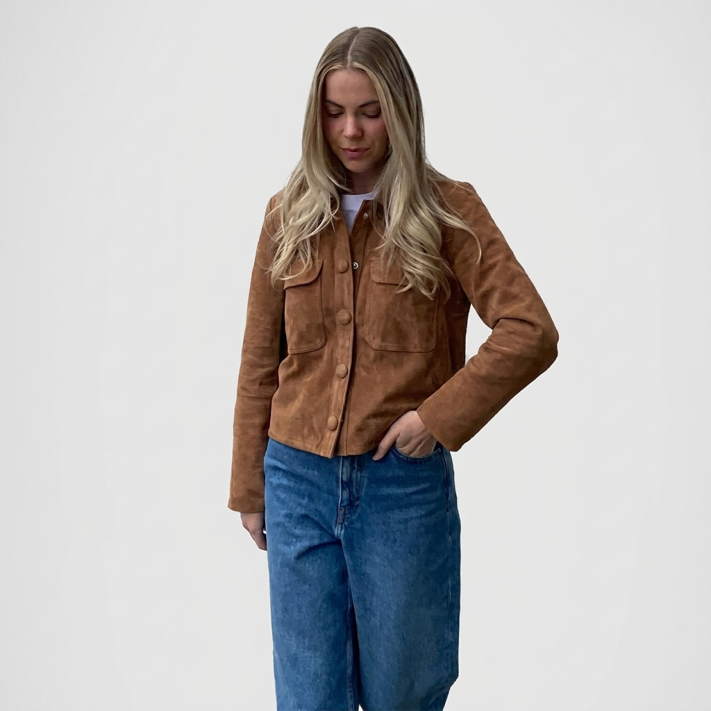 Suede-Look Jacket Classic Casual Cut
