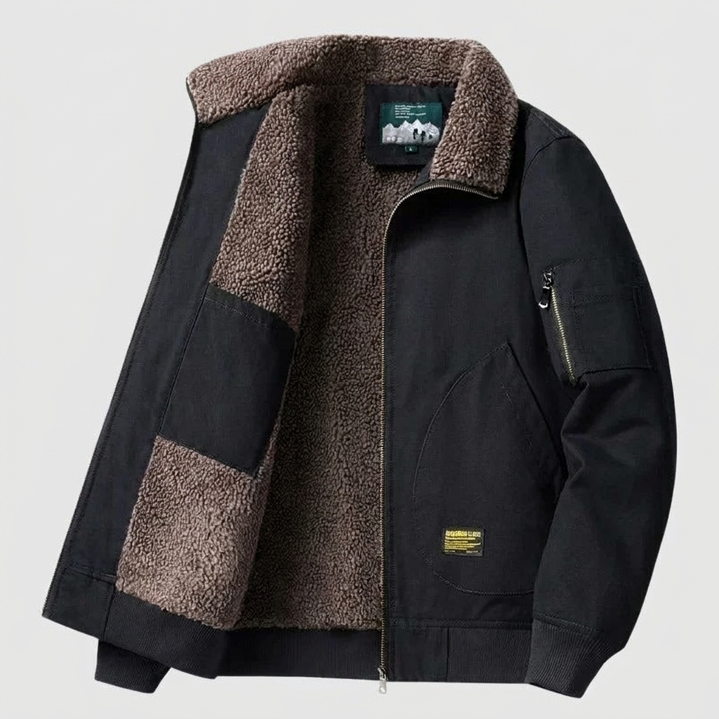 Flight Jacket Sherpa Lined Zip Front