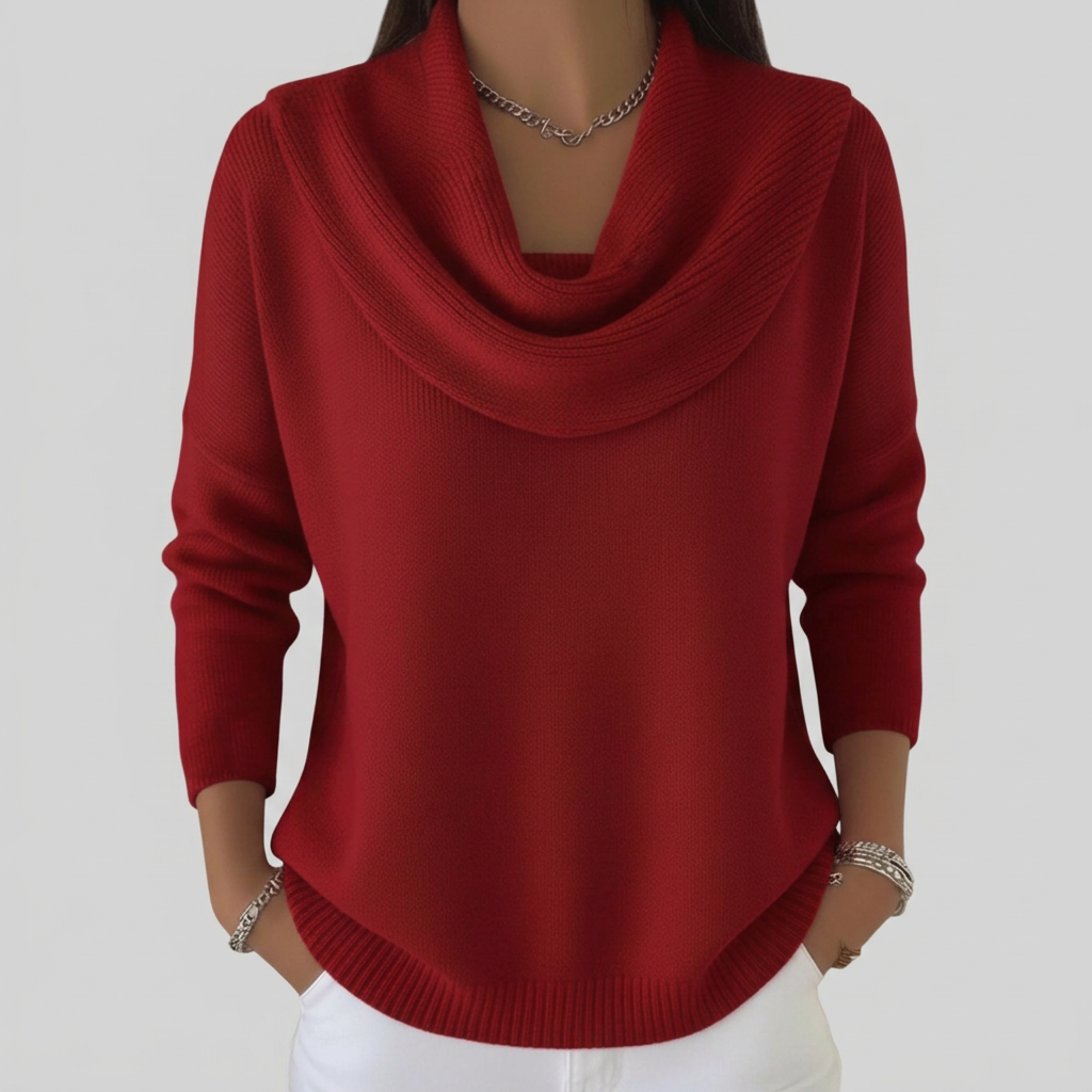 Cowl Neck Jumper Merino Wool Blend
