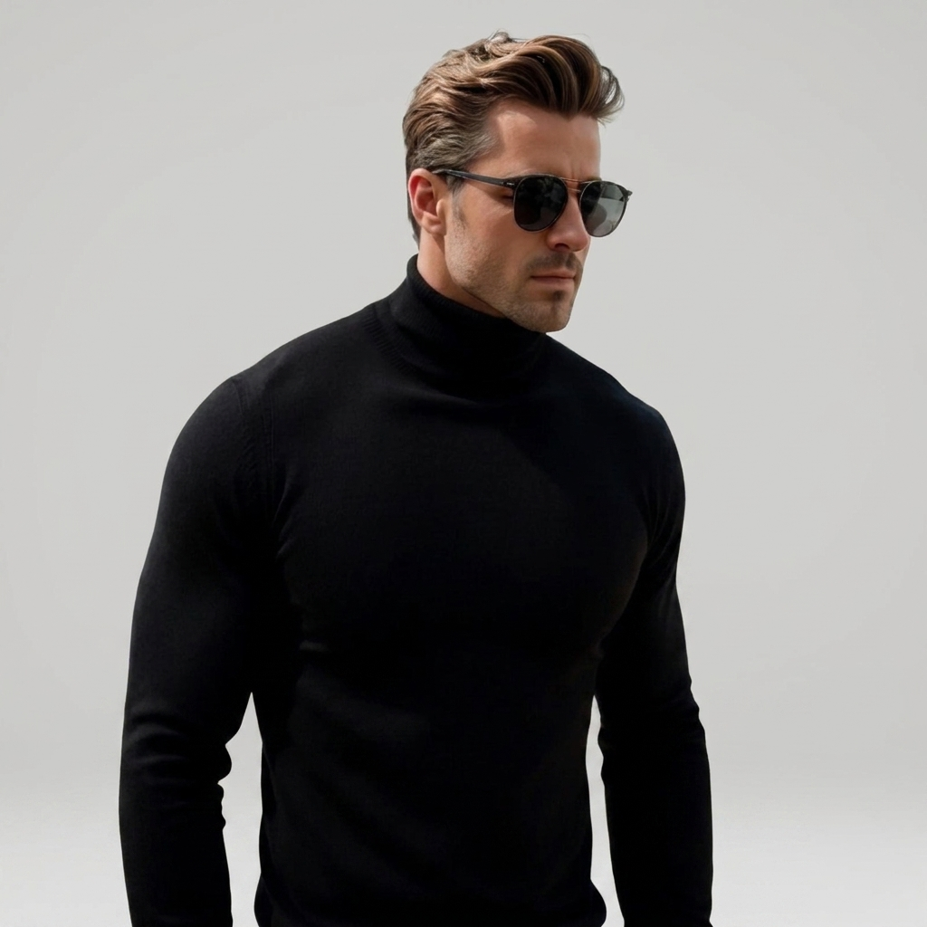 Turtleneck Jumper Merino Wool Classic Knit