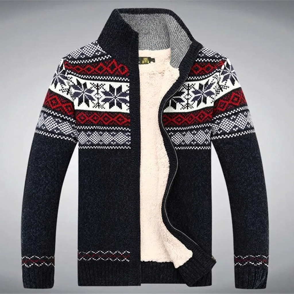 Fleece Jumper Winter Pattern High Collar