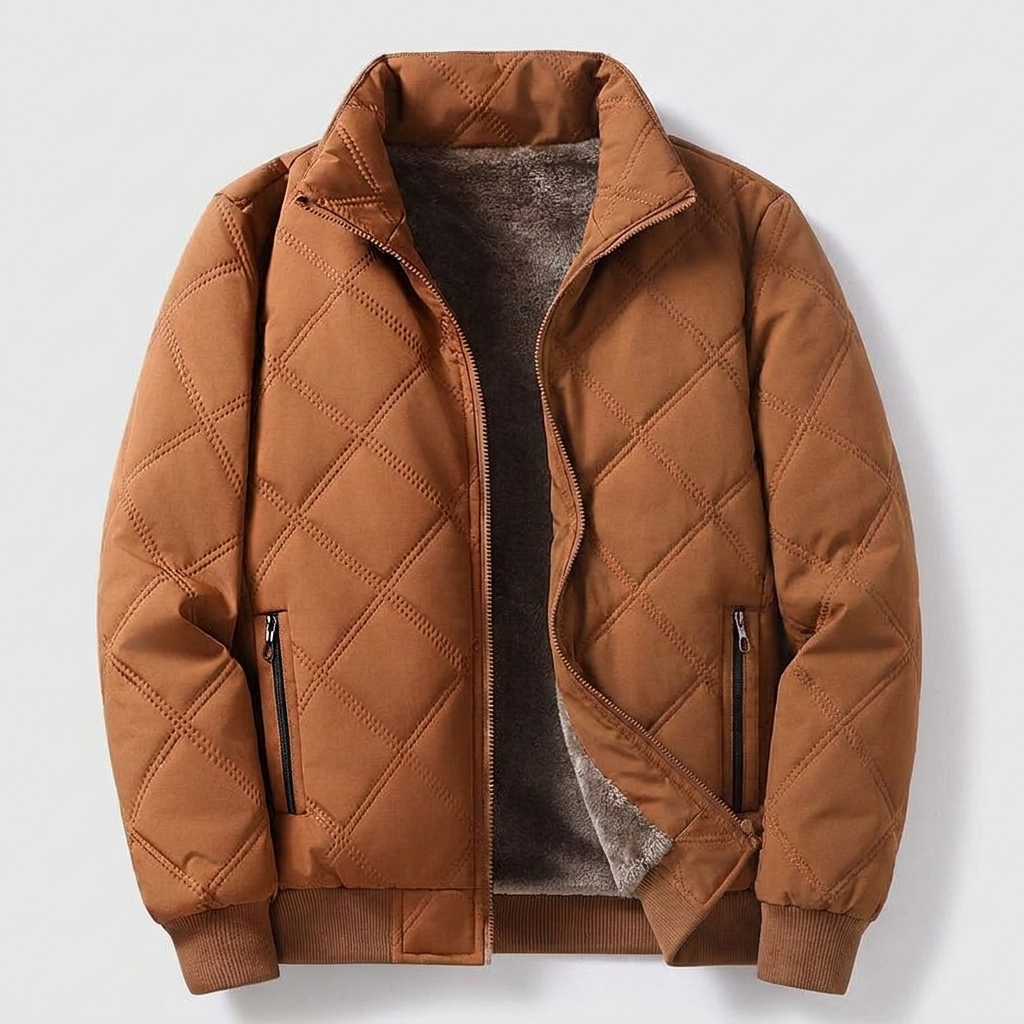 Quilted Jacket Lightweight Padded Zip Front