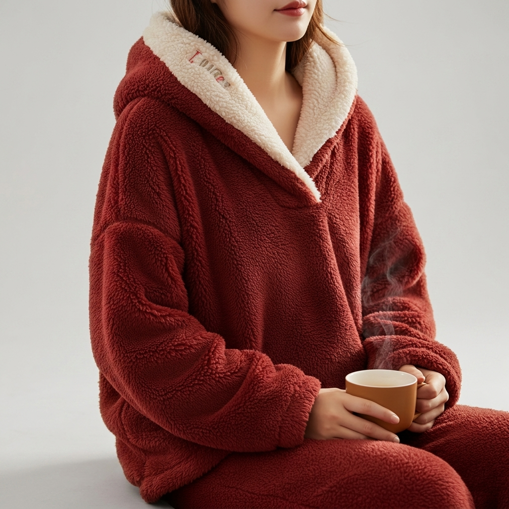 Two Piece Set Fleece Top Trousers