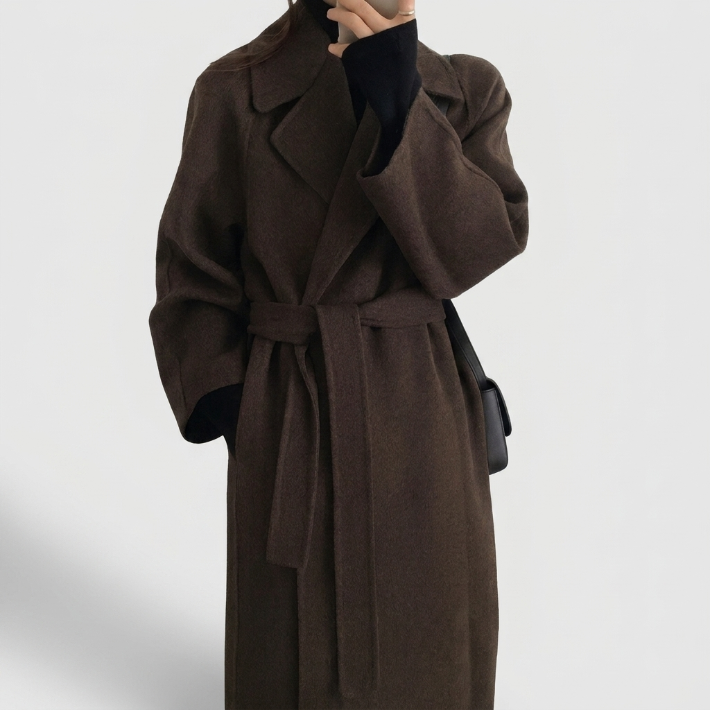 Wool Coat Longline Tailored Clean Lines