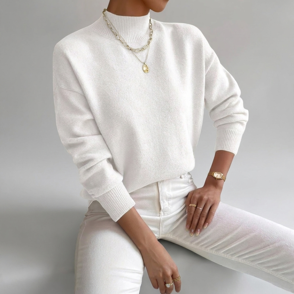 Jumper Soft Fabric High Collar Knit