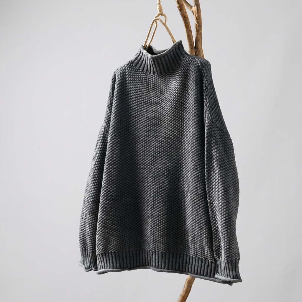 Turtleneck Jumper Chunky Knit Classic