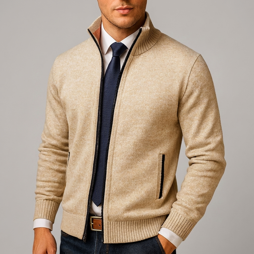 Knit Jacket Full Zip Warm Casual