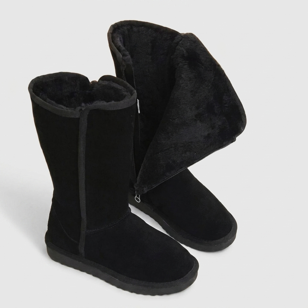 Boots Suede-Look Side Zip Warm Lining