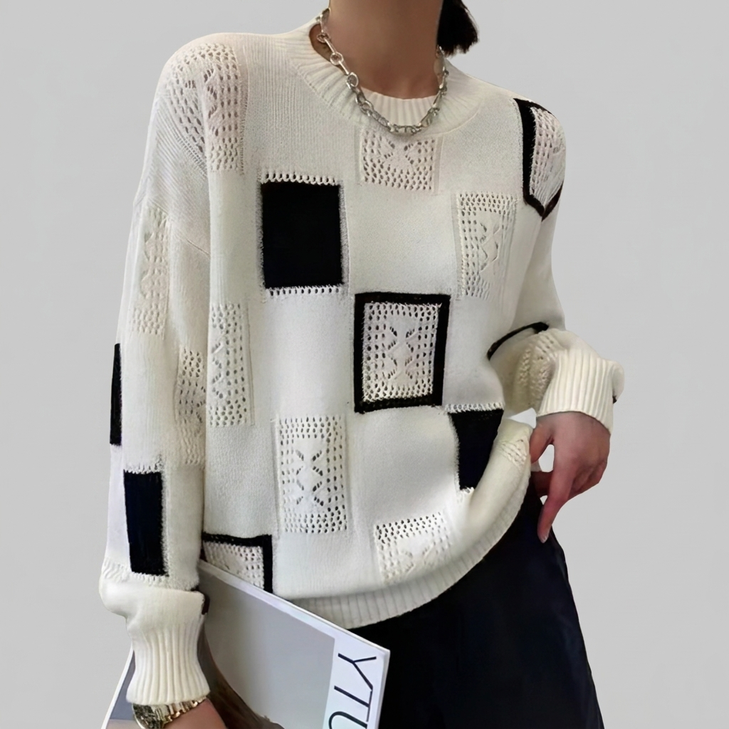 Jumper Printed Crew Neck Soft Knit