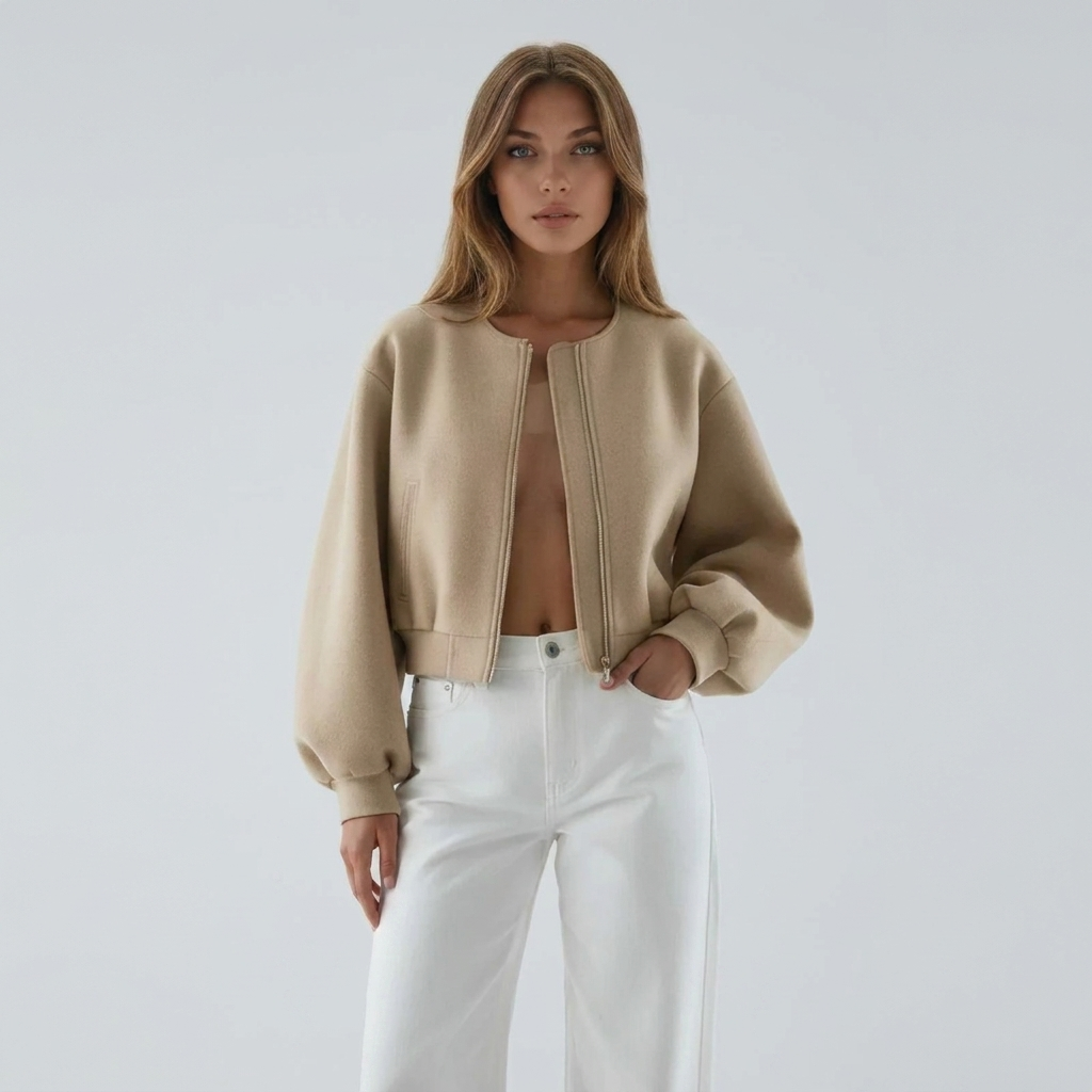 Bomber Jacket Lightweight Zip Loose Fit
