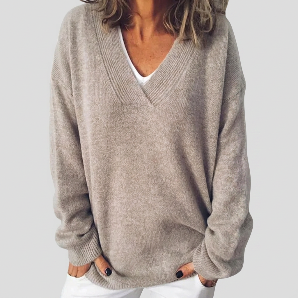 Jumper Soft Knit Blend V Neck