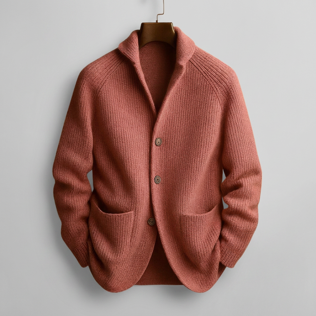 Cardigan Wool Blend Shawl Collar Buttons