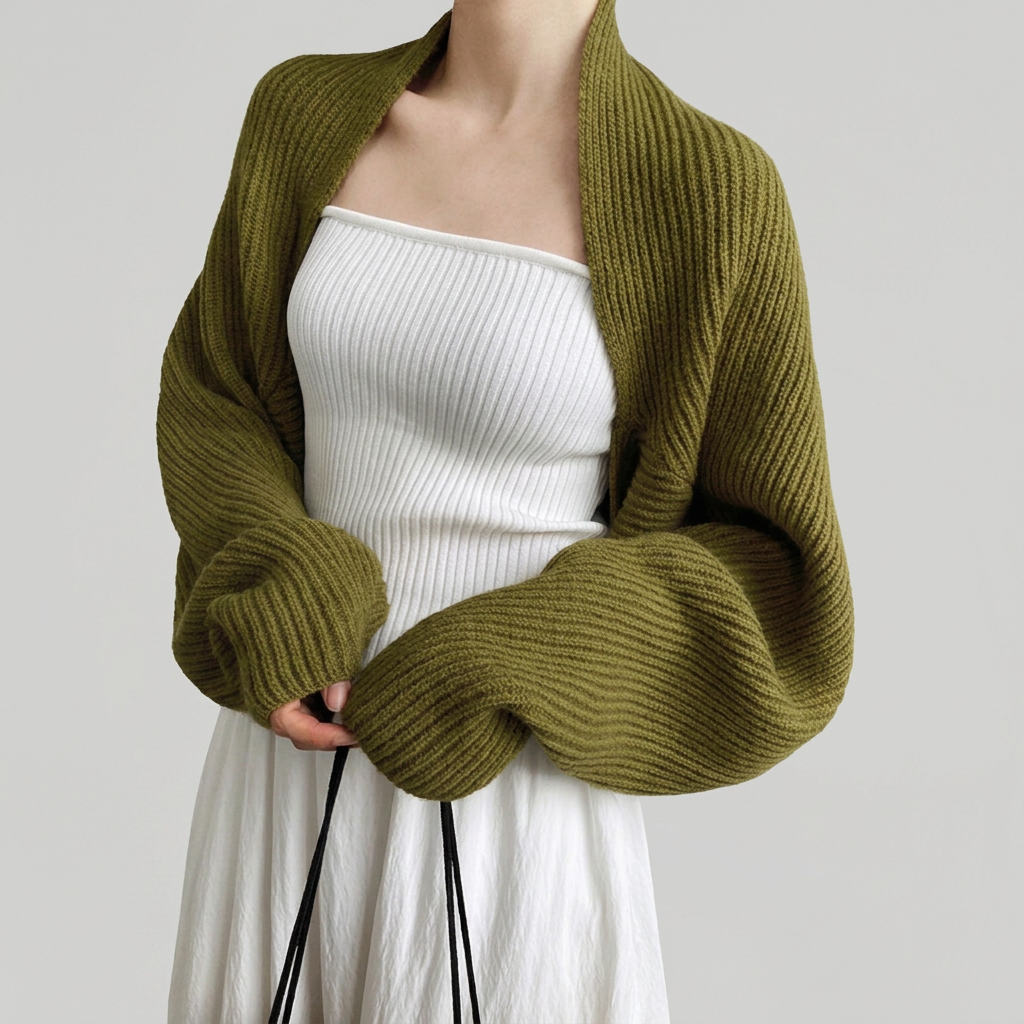 Shrug Cardigan Open Front Viscose Blend