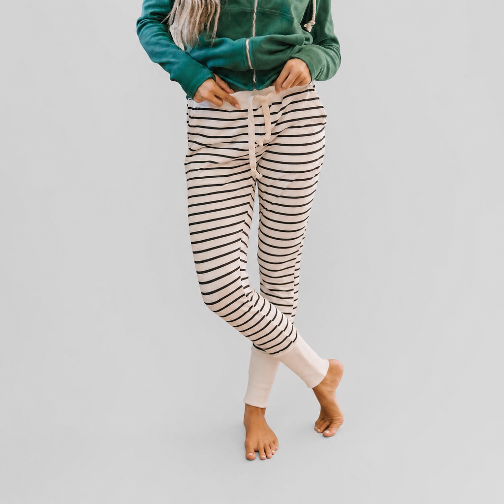 Joggers Skinny Fit Striped Stretch Fabric