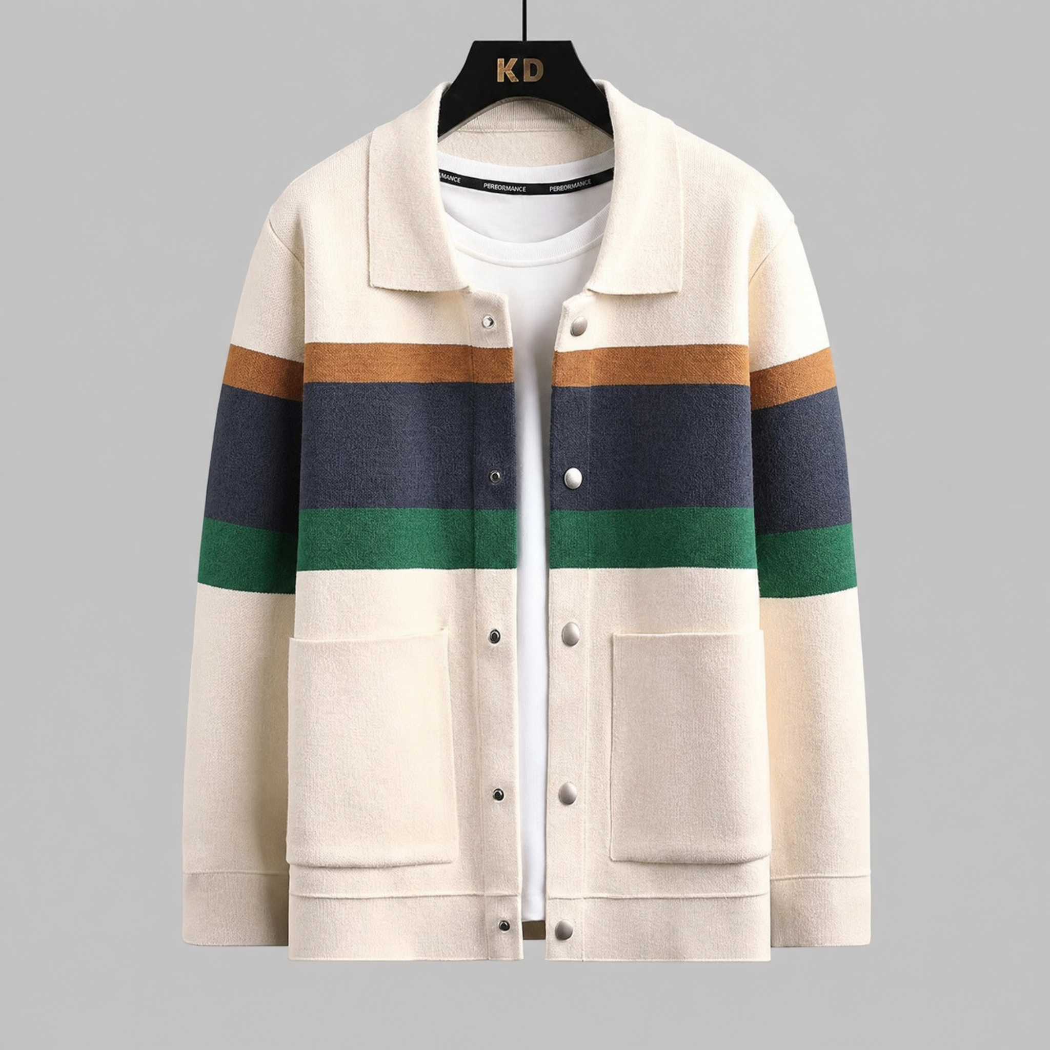 Varsity Jacket Knit Wool Button Front