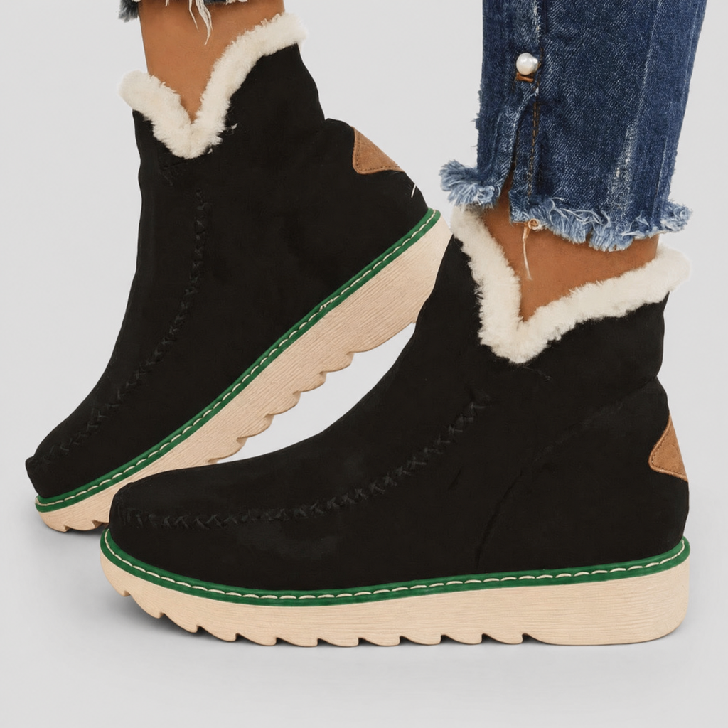 Ankle Boots Platform Fleece Lined Slip On